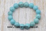 CGB5366 10mm, 12mm round blue howlite turquoise beads stretchy bracelets