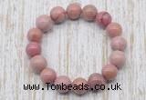 CGB5371 10mm, 12mm round pink wooden jasper beads stretchy bracelets