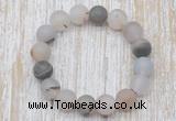 CGB5502 10mm, 12mm round matte montana agate beads stretchy bracelets