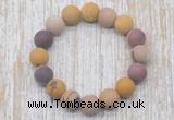 CGB5507 10mm, 12mm round matte mookaite beads stretchy bracelets