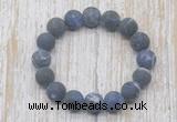 CGB5521 10mm, 12mm round matte sodalite beads stretchy bracelets