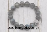 CGB5663 10mm, 12mm labradorite beads with zircon ball charm bracelets