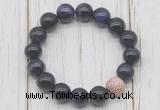 CGB5675 10mm, 12mm purple tiger eye beads with zircon ball charm bracelets
