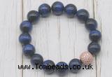 CGB5676 10mm, 12mm blue tiger eye beads with zircon ball charm bracelets