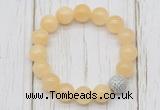 CGB5688 10mm, 12mm honey jade beads with zircon ball charm bracelets