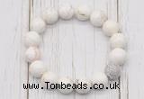 CGB5691 10mm, 12mm white howlite turquoise beads with zircon ball charm bracelets