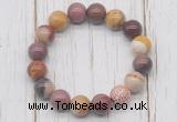 CGB5695 10mm, 12mm mookaite beads with zircon ball charm bracelets
