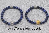 CGB6034 8mm round blue tiger eye bracelet with lion head for men