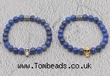 CGB6046 8mm round lapis lazuli bracelet with skull for men