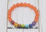 CGB6255 8mm candy jade 7 chakra beaded mala stretchy bracelets