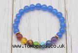 CGB6259 8mm candy jade 7 chakra beaded mala stretchy bracelets