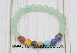 CGB6261 8mm candy jade 7 chakra beaded mala stretchy bracelets