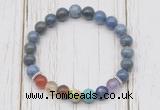 CGB6279 8mm dumortierite 7 chakra beaded mala stretchy bracelets