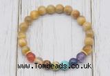 CGB6328 8mm golden tiger eye 7 chakra beaded mala stretchy bracelets