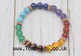 CGB6344 8mm 7 chakra gemstone beaded mala stretchy bracelets