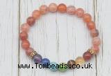 CGB6353 8mm fire agate 7 chakra beaded mala stretchy bracelets