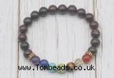 CGB6361 8mm brecciated jasper 7 chakra beaded mala stretchy bracelets