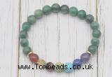 CGB6372 8mm African jade 7 chakra beaded mala stretchy bracelets