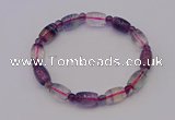 CGB660 7.5 inches 5mm round & 8*11mm drum fluorite bracelet