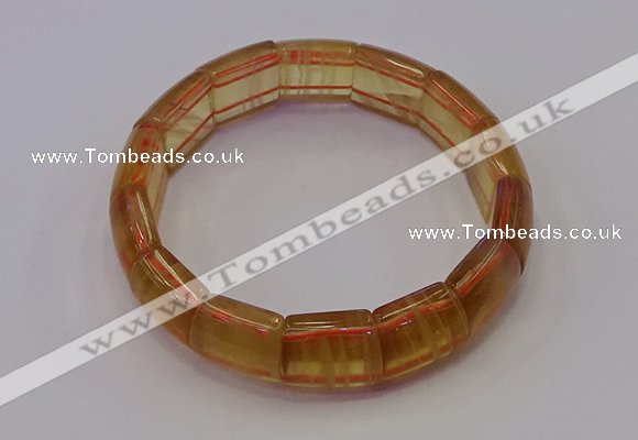 CGB665 7.5 inches 13*15mm yellow fluorite gemstone bracelet