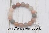 CGB6812 10mm, 12mm moonstone beaded bracelet with alloy pendant