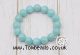 CGB6817 10mm, 12mm amazonite beaded bracelet with alloy pendant