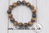 CGB6824 10mm, 12mm yellow tiger eye beaded bracelet with alloy pendant