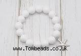 CGB6833 10mm, 12mm candy jade beaded bracelet with alloy pendant