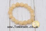 CGB6838 10mm, 12mm honey jade beaded bracelet with alloy pendant