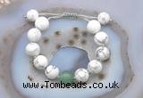 CGB6936 12mm round white howlite & green aventurine adjustable bracelets