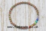 CGB7019 7 chakra 4mm unakite beaded meditation yoga bracelets