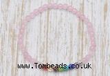 CGB7087 7 chakra 4mm rose quartz beaded meditation yoga bracelets