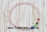 CGB7093 7 chakra 4mm pink morganite beaded meditation yoga bracelets