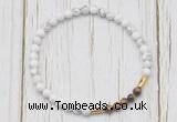 CGB7127 4mm white howlite & yellow tiger eye beaded meditation yoga bracelets