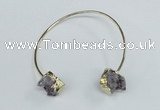 CGB720 13*18mm oval druzy amethyst gemstone bangles wholesale