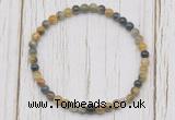 CGB7201 4mm tiny golden & blue tiger eye beaded meditation yoga bracelets