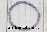 CGB7211 4mm tiny blue spot stone beaded meditation yoga bracelets