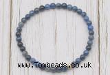 CGB7214 4mm tiny dumortierite beaded meditation yoga bracelets