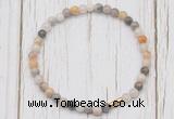 CGB7227 4mm tiny bamboo leaf agate beaded meditation yoga bracelets