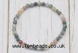 CGB7228 4mm tiny Indian agate beaded meditation yoga bracelets