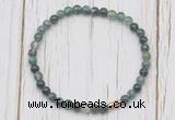 CGB7229 4mm tiny moss agate beaded meditation yoga bracelets