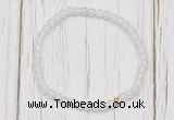 CGB7238 4mm tiny white jade beaded meditation yoga bracelets