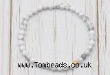 CGB7253 4mm tiny white howlite beaded meditation yoga bracelets