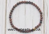 CGB7259 4mm tiny mahogany obsidian beaded meditation yoga bracelets