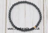 CGB7262 4mm tiny black obsidian beaded meditation yoga bracelets