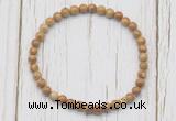 CGB7273 4mm tiny wooden jasper beaded meditation yoga bracelets