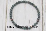 CGB7278 4mm tiny Indian bloodstone beaded meditation yoga bracelets