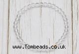 CGB7286 4mm tiny white crystal beaded meditation yoga bracelets