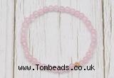 CGB7287 4mm tiny rose quartz beaded meditation yoga bracelets