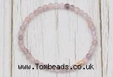 CGB7295 4mm tiny strawberry quartz beaded meditation yoga bracelets